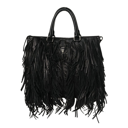 Prada Nappa Fringe Tote Black 1 of 10
