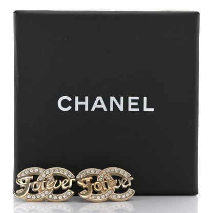Chanel Crystal CC Forever Earrings Gold 5 of 5