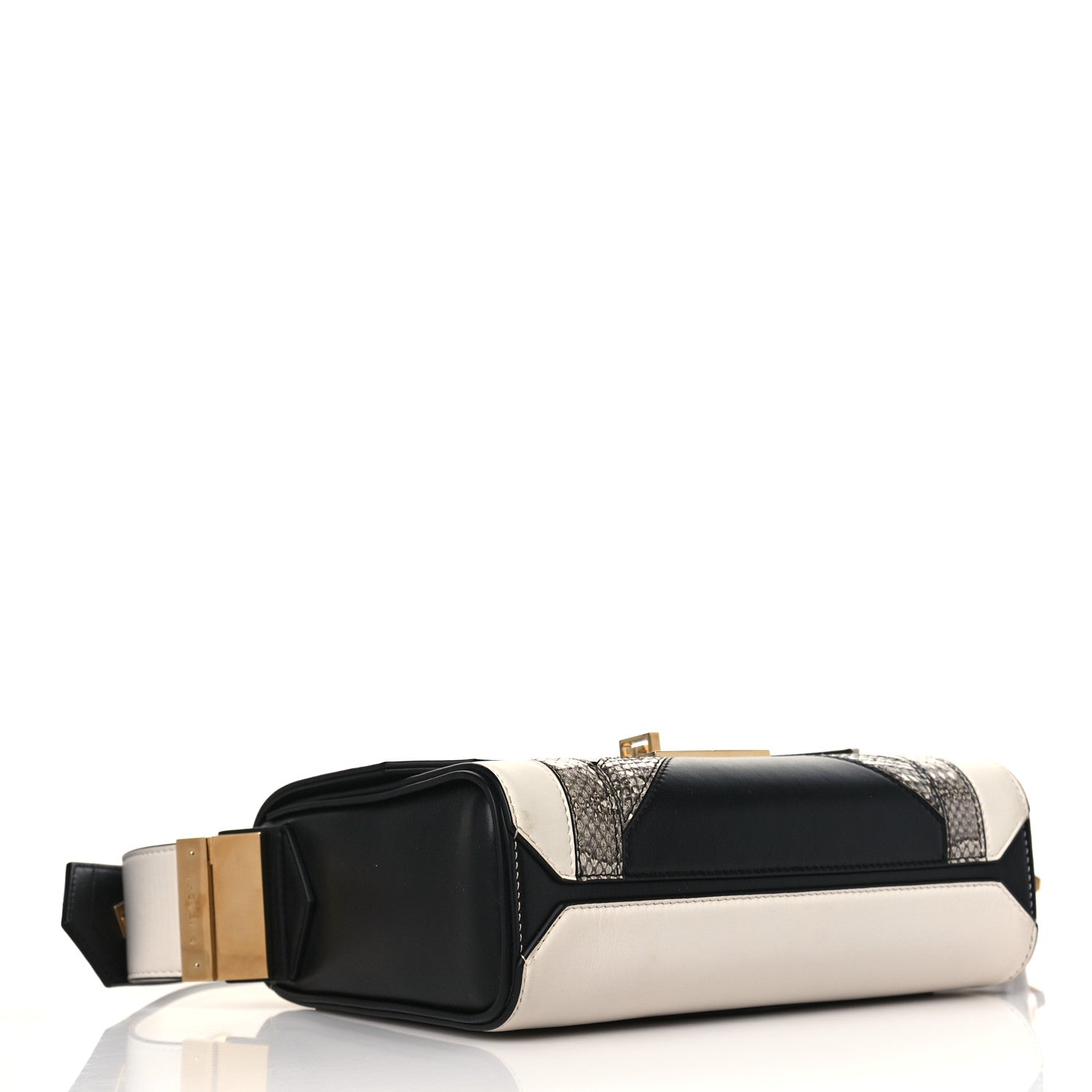 Givenchy Calfskin Snake Embossed Medium Eden Black White 4 of 8
