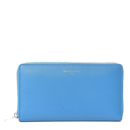 Balenciaga Striped Calfskin Essential Continental Zip Around Wallet Blue 1 of 6