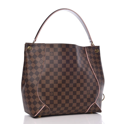 Louis Vuitton Damier Ebene Caissa Hobo Rose Ballerine 3 of 9