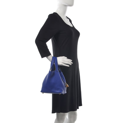 Hermes Taurillon Clemence Picotin Lock 18 PM Bleu Electrique 2 of 7