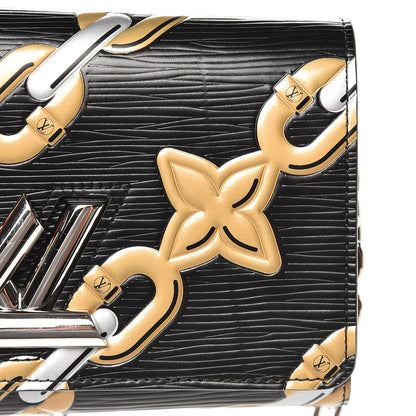 Louis Vuitton Epi Chain Flower Print Twist Chain Wallet Black 8 of 8