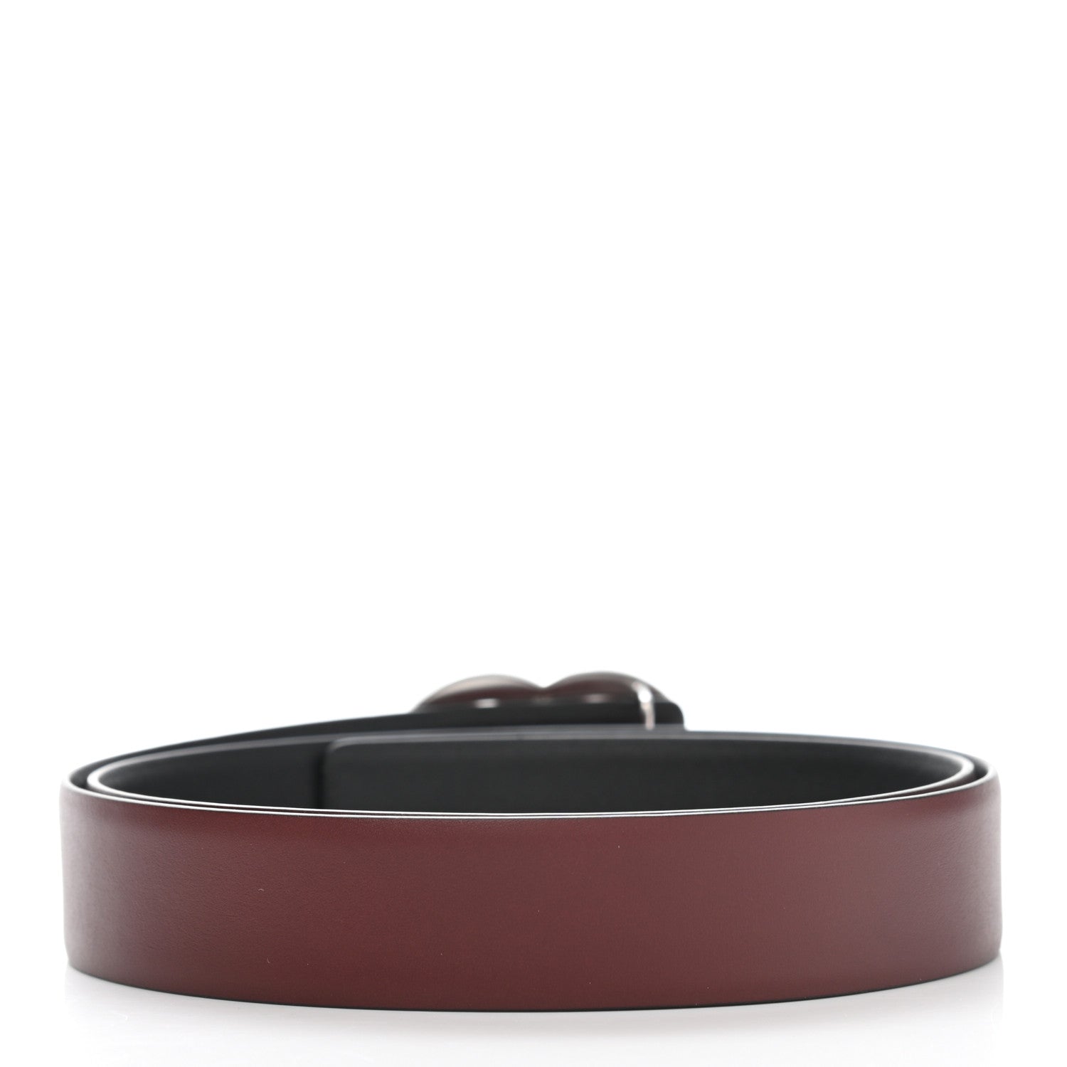 Chanel Calfskin CC Reversible Belt 85 Black Burgundy 2 of 6