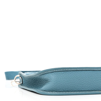 Hermes Taurillon Clemence Evelyne TPM New Blue Jean 9 of 11