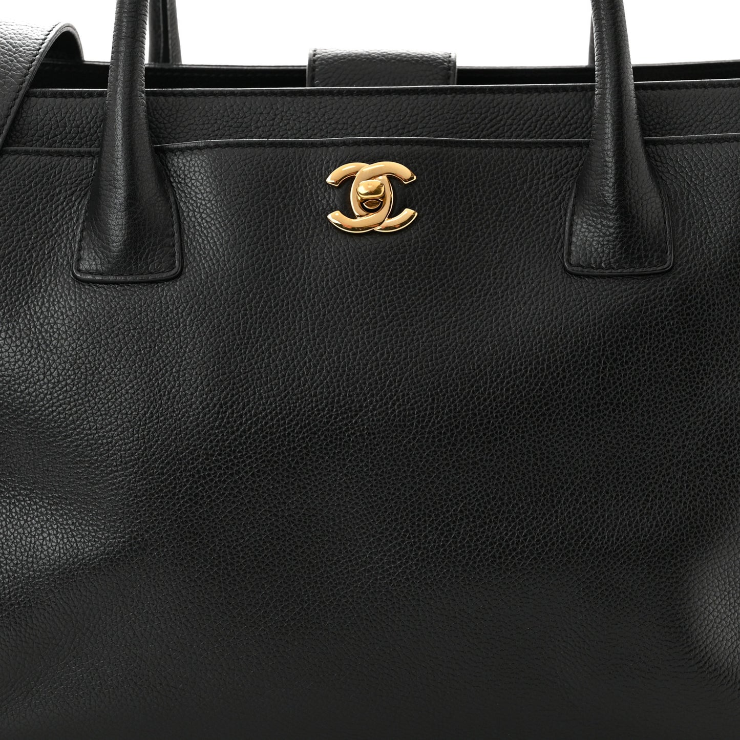 Calfskin Cerf Executive Shopper Tote Black