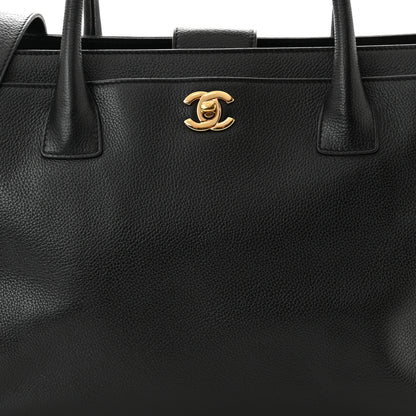 Chanel Calfskin Cerf Executive Shopper Tote Black 7 of 10