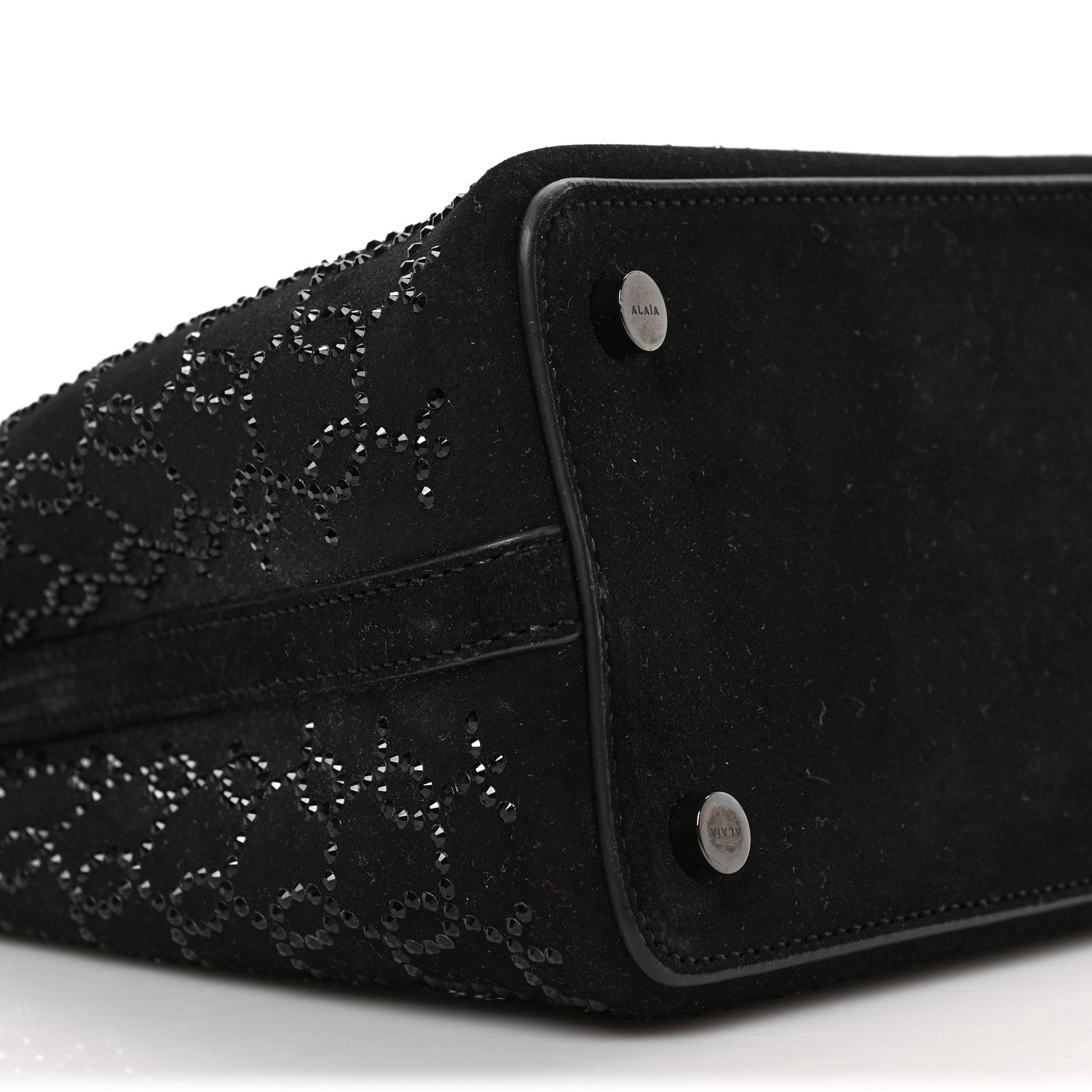 Alaia Suede Vienne Wave Mina 20 Bag Black 8 of 9