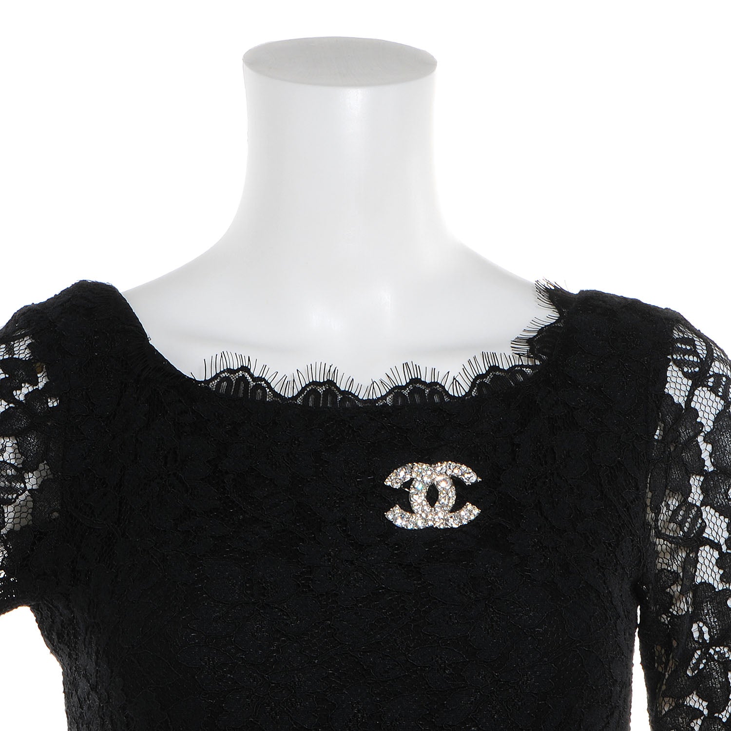 Chanel Swarovski Crystal CC Brooch Silver 2 of 5