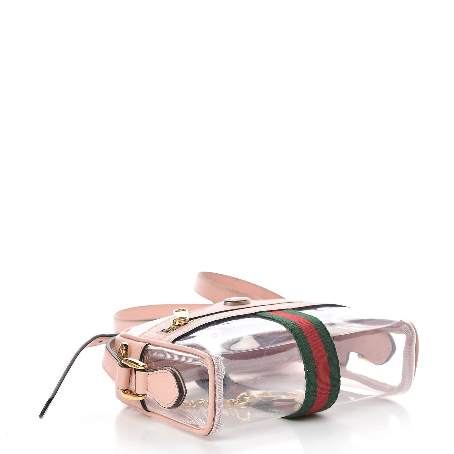 Vinyl Web Mini Ophidia Transparent Shoulder Bag Perfect Pink