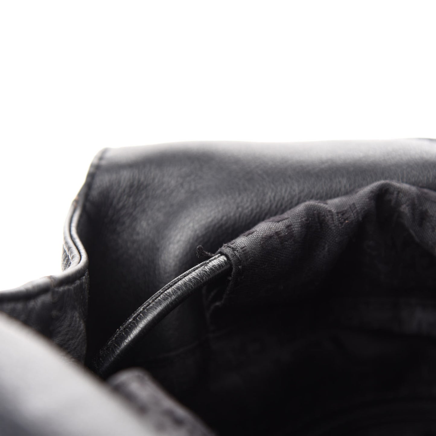 Calfskin Square Stitched Tassel Hobo Black