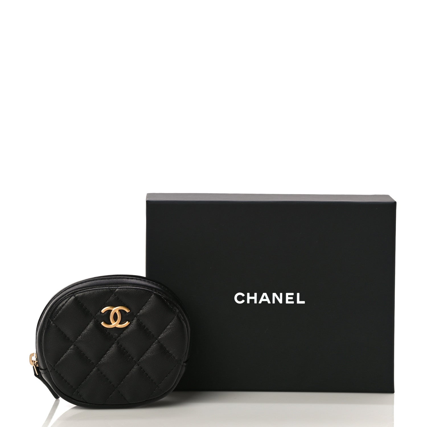 Chanel Lambskin Quilted Zip Around Classic Coin Purse Black 11 of 11
