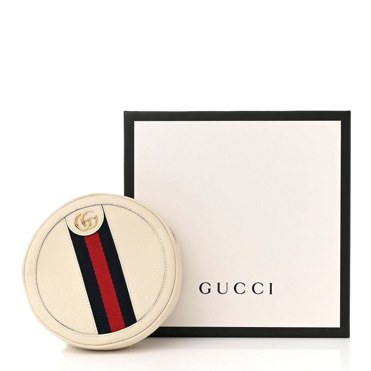 Gucci Textured Calfskin Web Mini Ophidia Round Backpack Mystic White 11 of 11