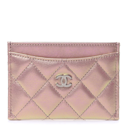 Chanel Iridescent Calfskin Quilted Card Holder Pink 1 of 8