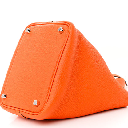 Hermes Taurillon Clemence Picotin Lock 18 PM Orange 10 of 11