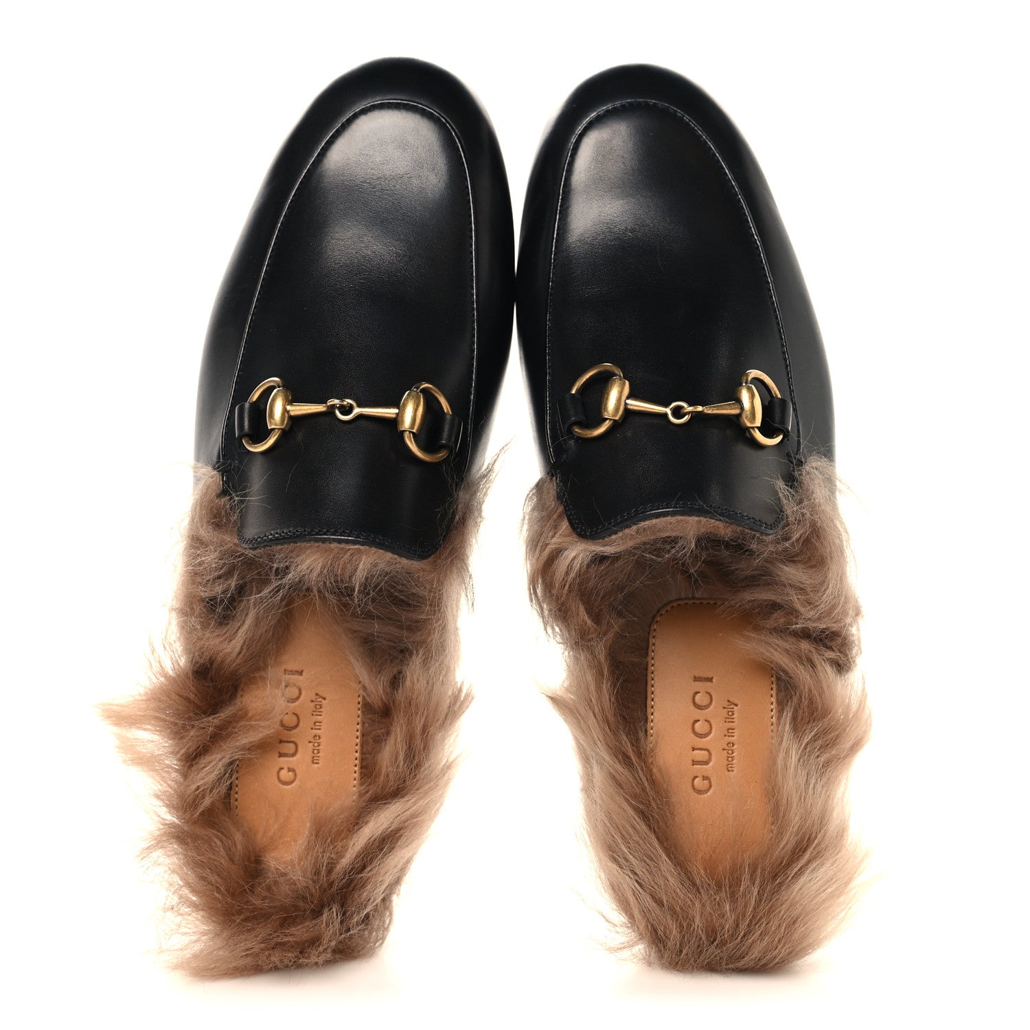 Gucci Calfskin Fur Womens Princetown Slippers 35 Black 2 of 8