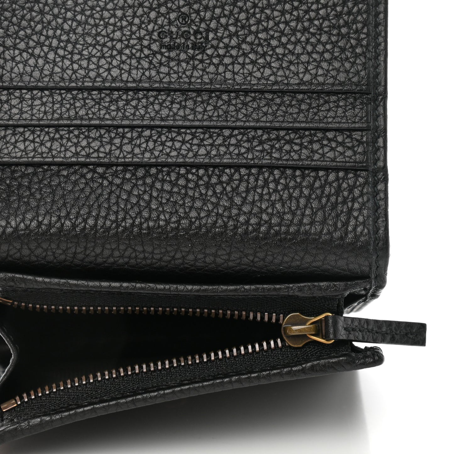 Pebbled Calfskin Animalier Card Case Black