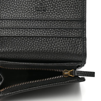 Gucci Pebbled Calfskin Animalier Card Case Black 5 of 7