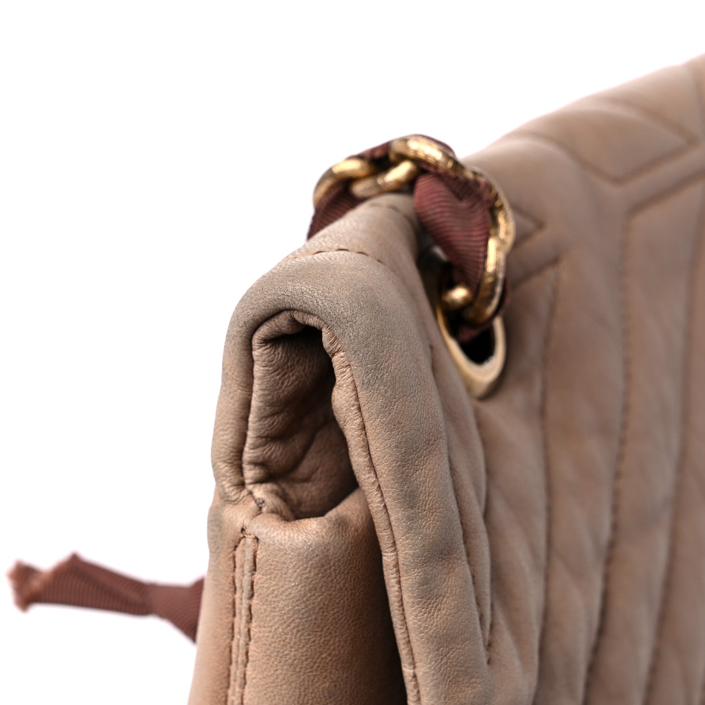 Lambskin Quilted Medium Happy Shoulder Bag Mastic