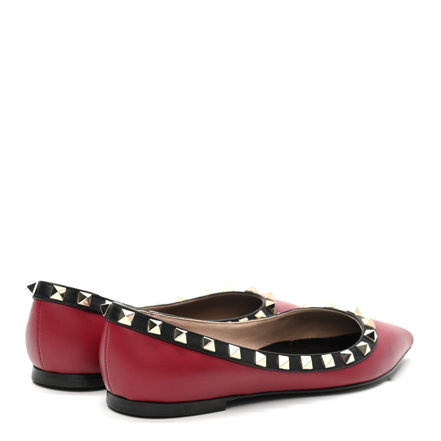 Valentino Garavani Nappa Rockstud Ballerina Flats 35 Scarlet Black 4 of 10