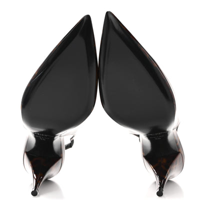 Saint Laurent Patent Kiki Tortoise Slingback 85 Pumps 36 Black 6 of 12
