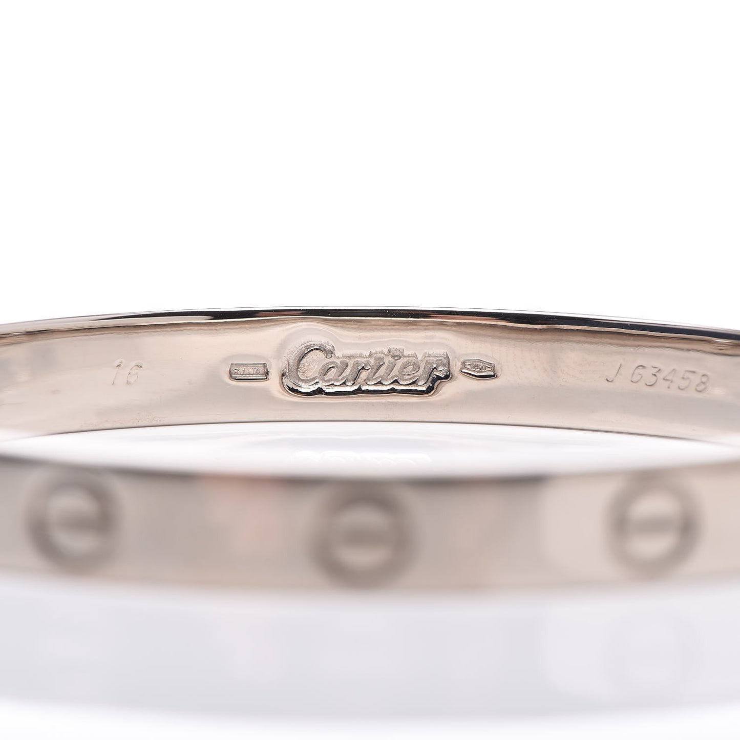 18K White Gold LOVE Bracelet 16