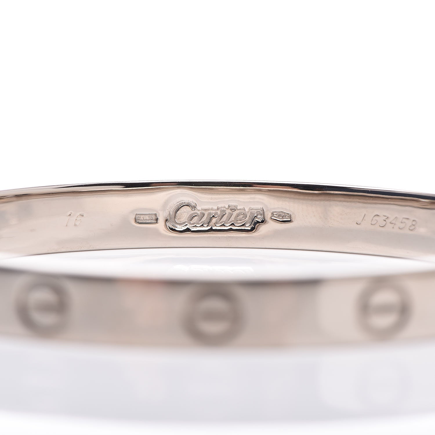 Cartier 18K White Gold LOVE Bracelet 16 7 of 8