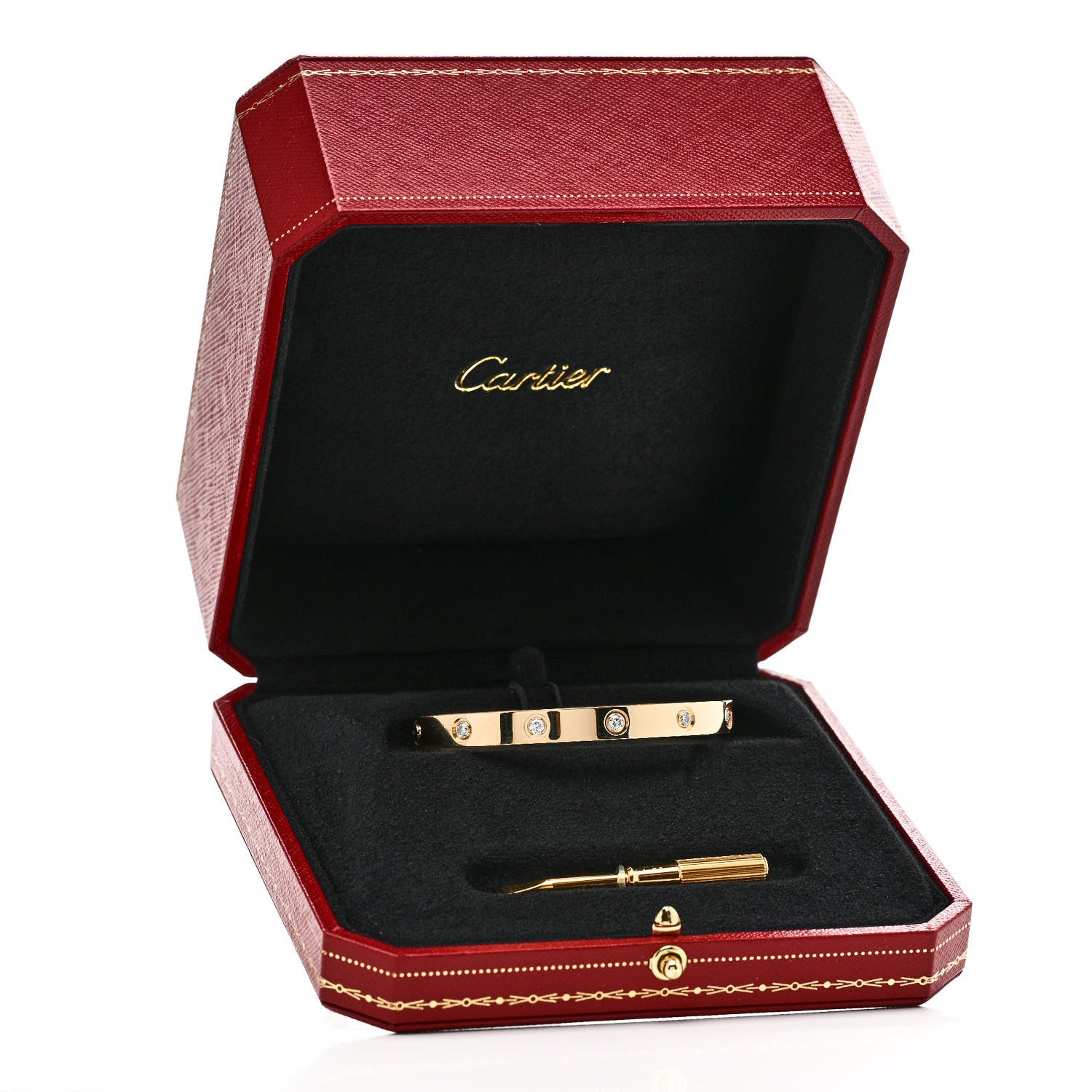 Cartier 18K Yellow Gold 10 Diamond LOVE Bracelet 17 10 of 10