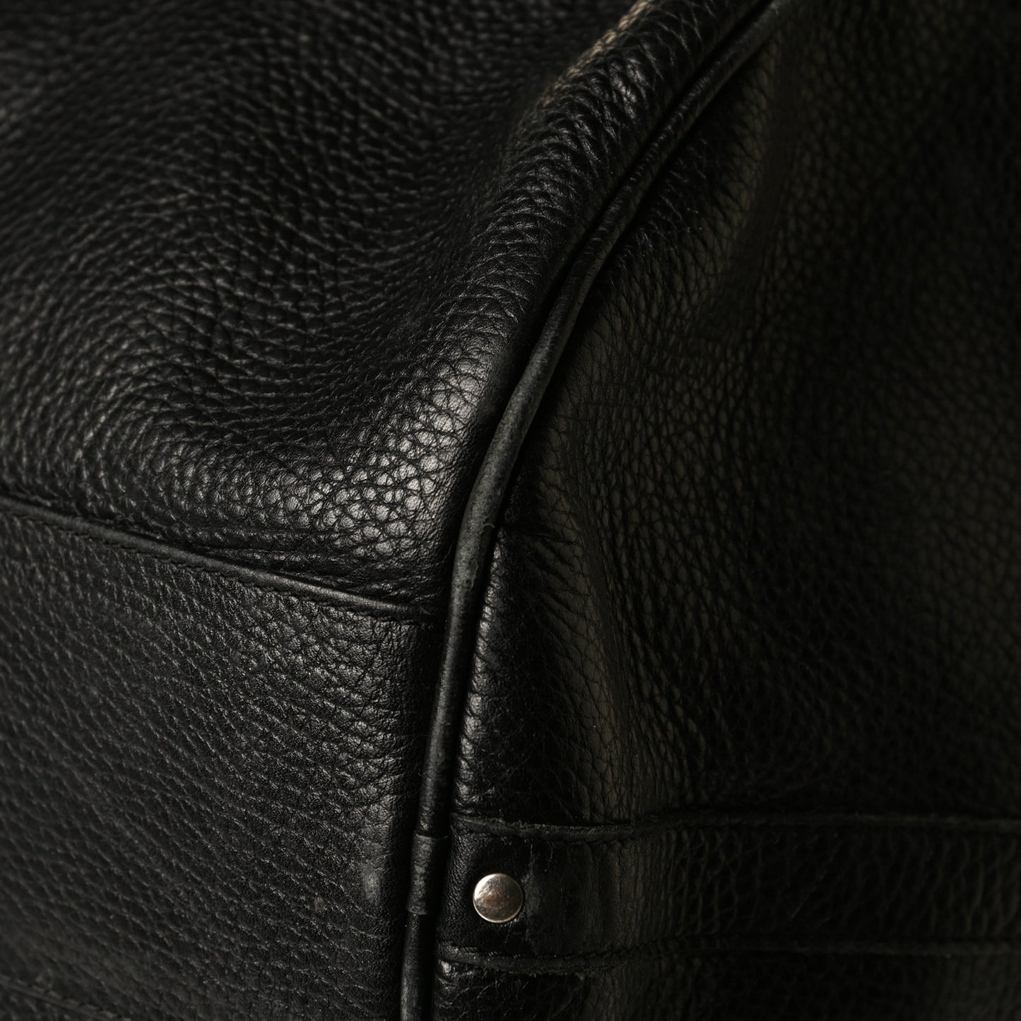 Calfskin Check Duffle Bag Black