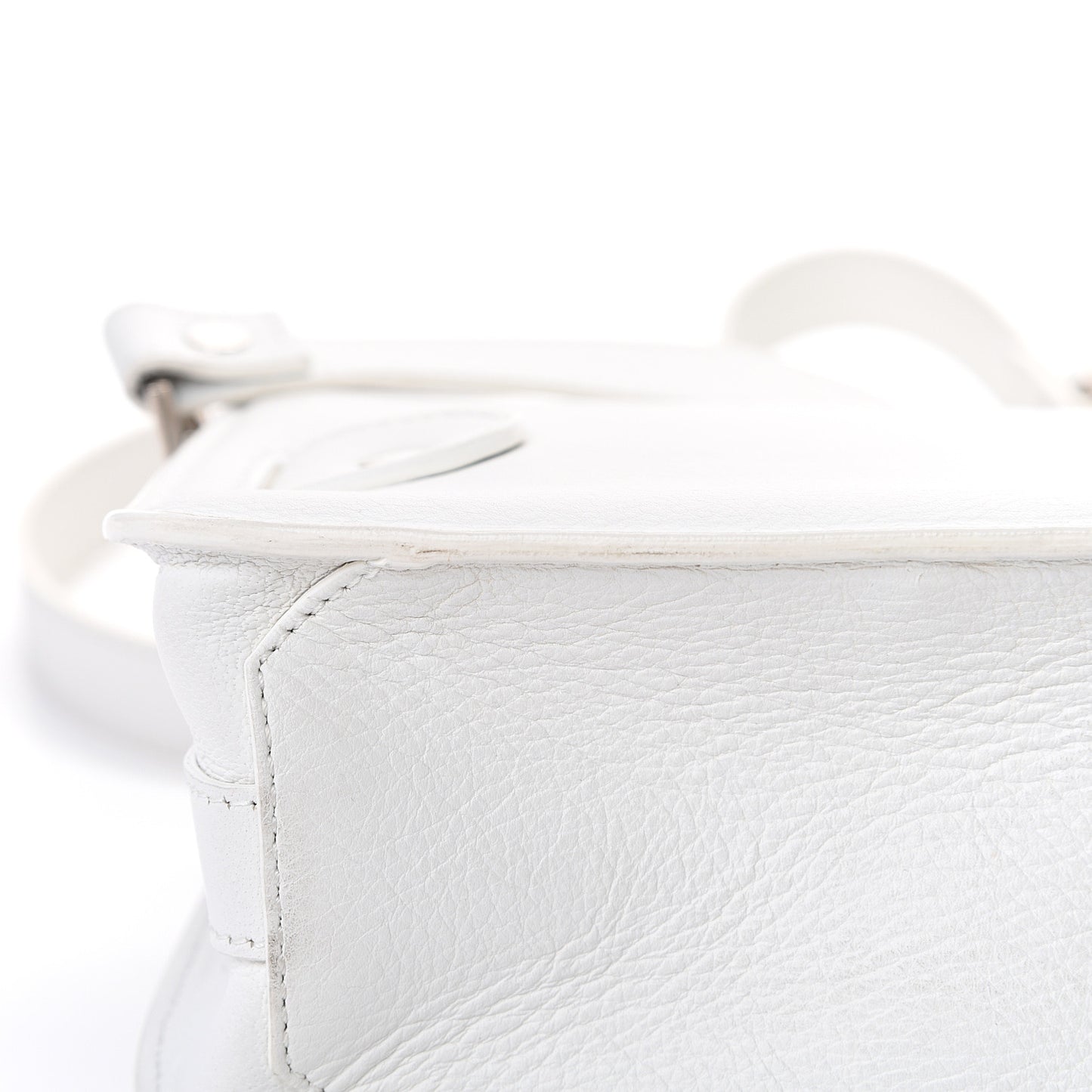 Calfskin Tiny PS11 Classic Shoulder Bag White