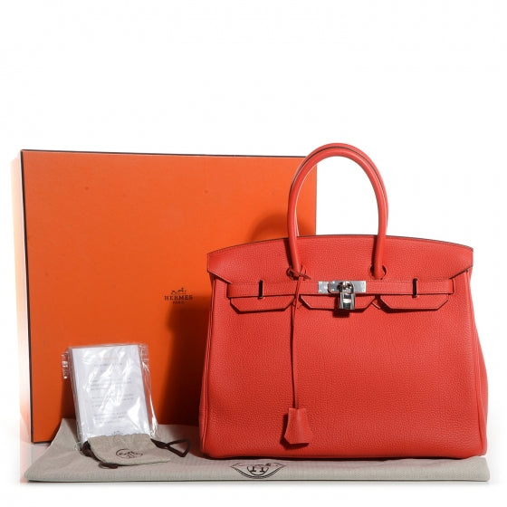 Togo Birkin 35 Rouge Casaque