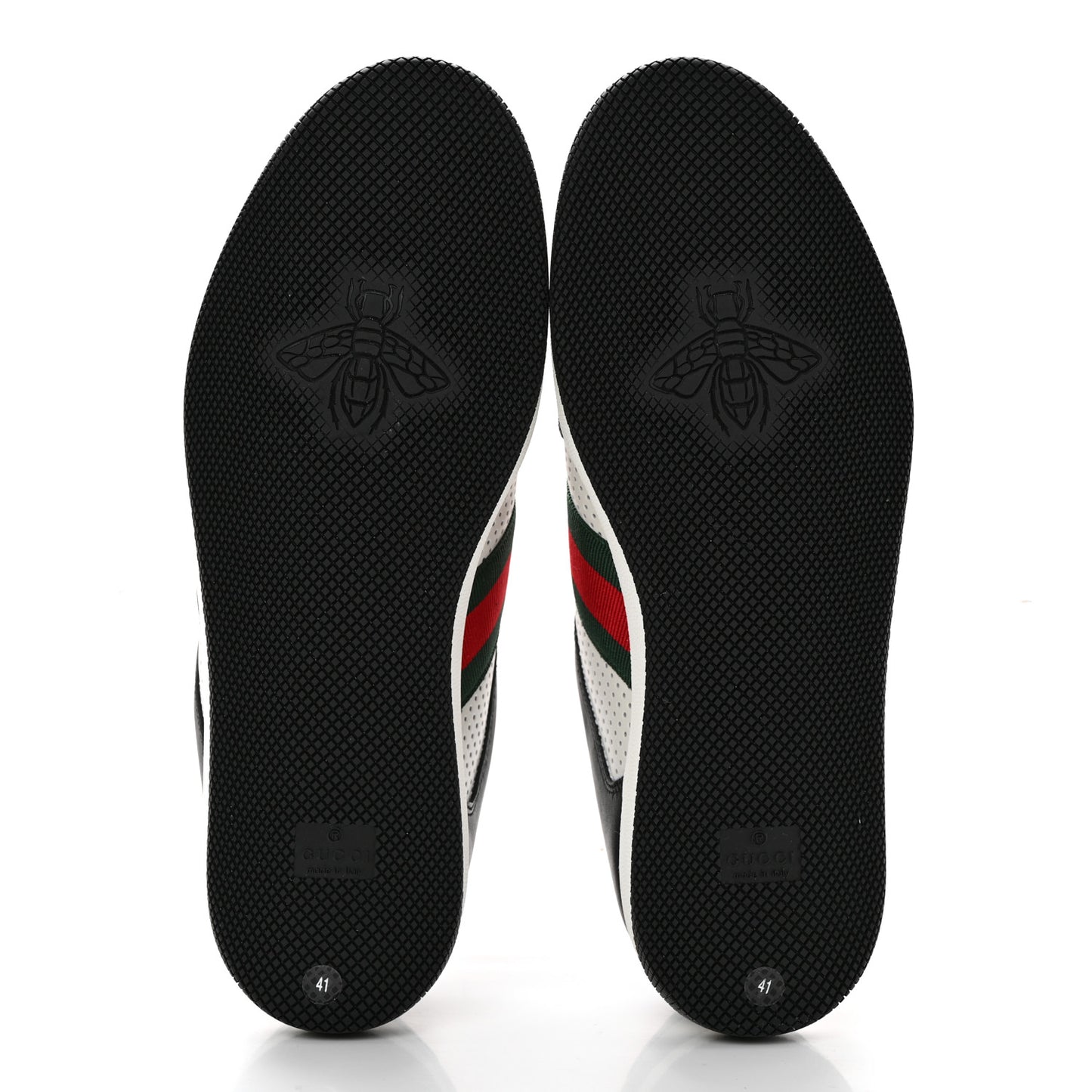 Calfskin Web Mens Screener Sneakers 41 Black White