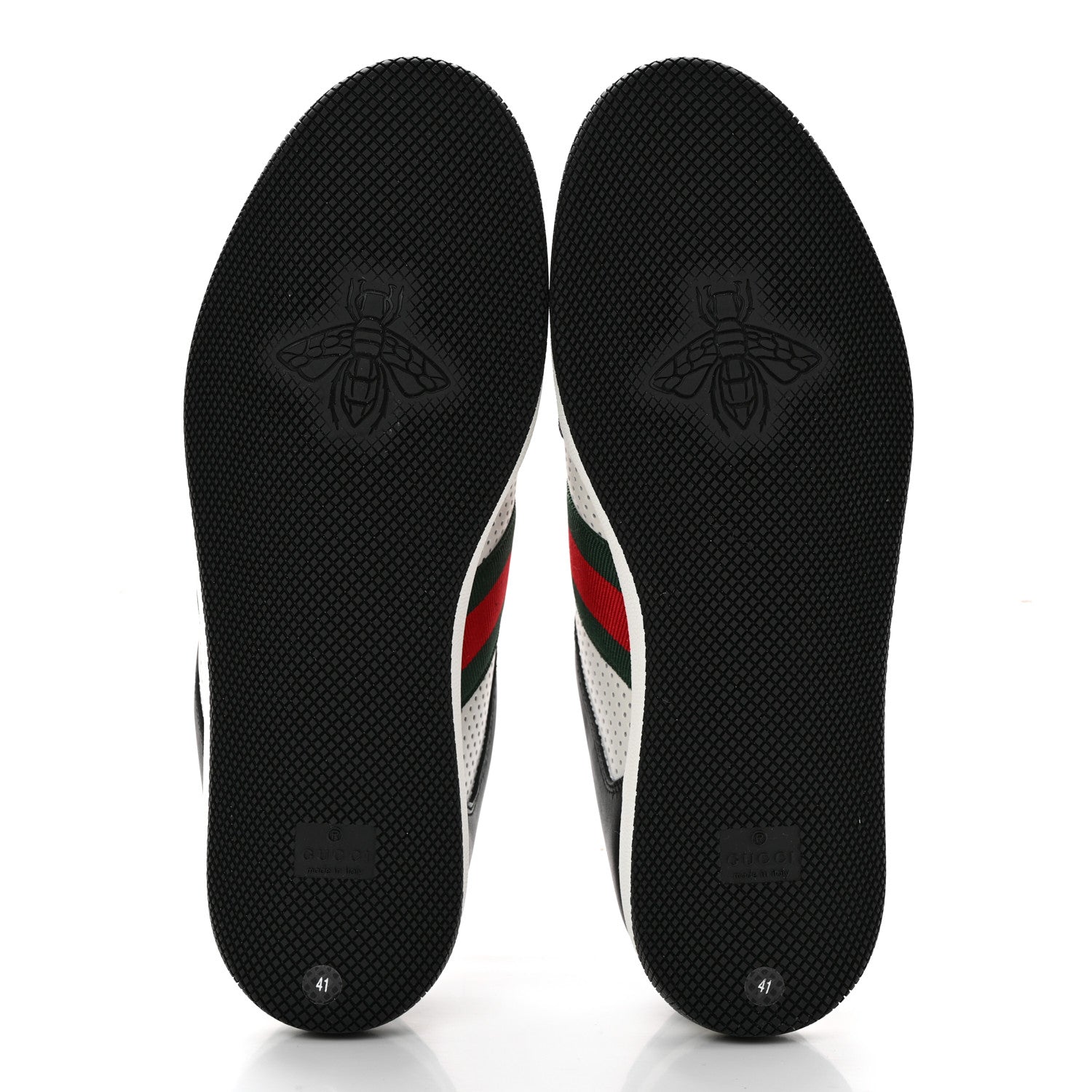 Gucci Calfskin Web Mens Screener Sneakers 41 Black White 6 of 9