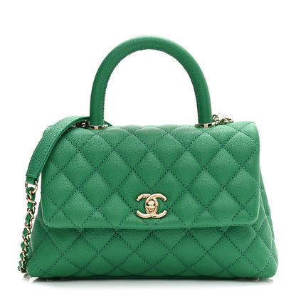 Chanel Caviar Quilted Mini Coco Handle Flap Green 1 of 11