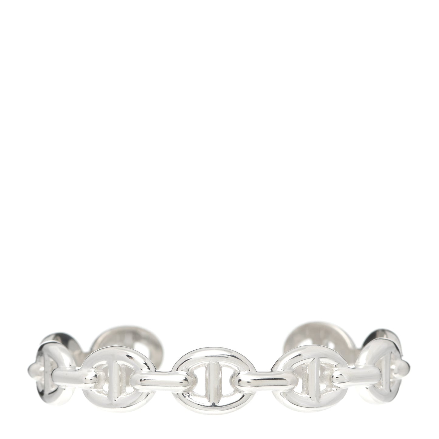 Sterling Silver MM Chaine d'Ancre Enchainee Cuff Bracelet SH