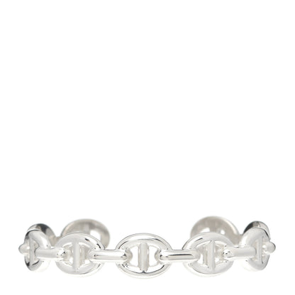 Hermes Sterling Silver MM Chaine d'Ancre Enchainee Cuff Bracelet SH 1 of 7