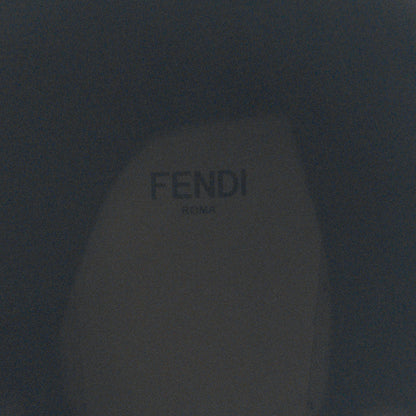 Fendi Vitello Lucido Stretch Fabric Logo Rockoko Thigh High Sock Boots 38 Black White 6 of 8
