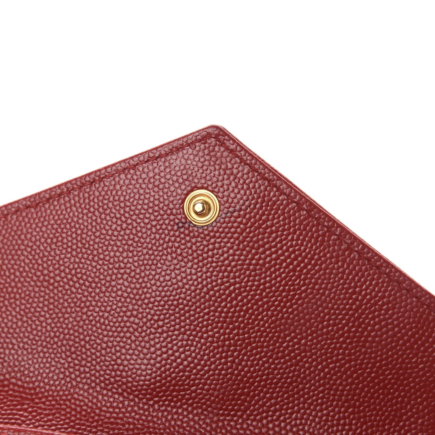 Saint Laurent Grain De Poudre Matelasse Chevron Small Monogram Envelope Wallet New Red 8 of 11
