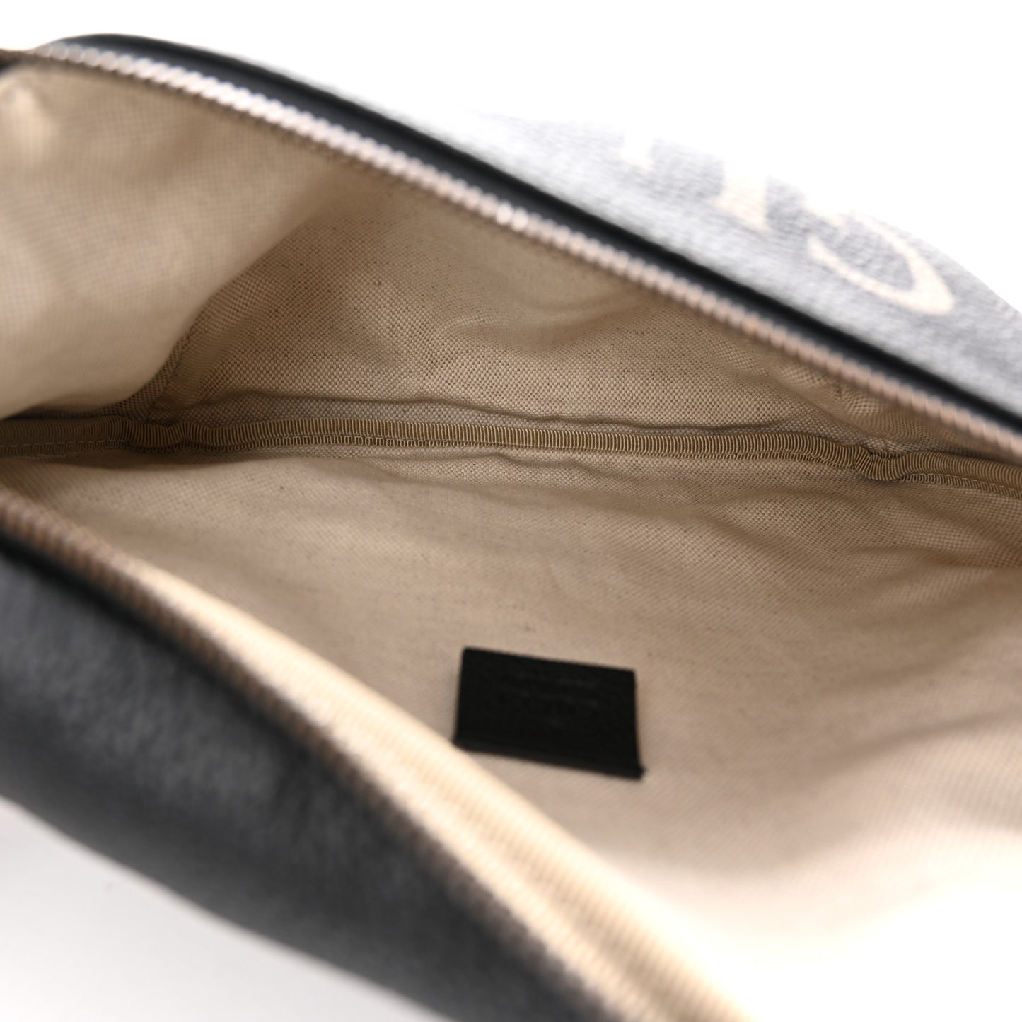 Grained Calfskin Logo Belt Bag Black