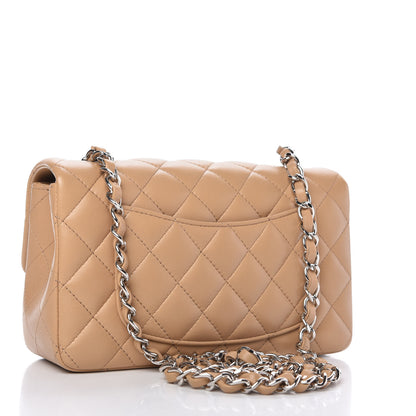 Chanel Lambskin Quilted Mini Rectangular Flap Beige 3 of 11