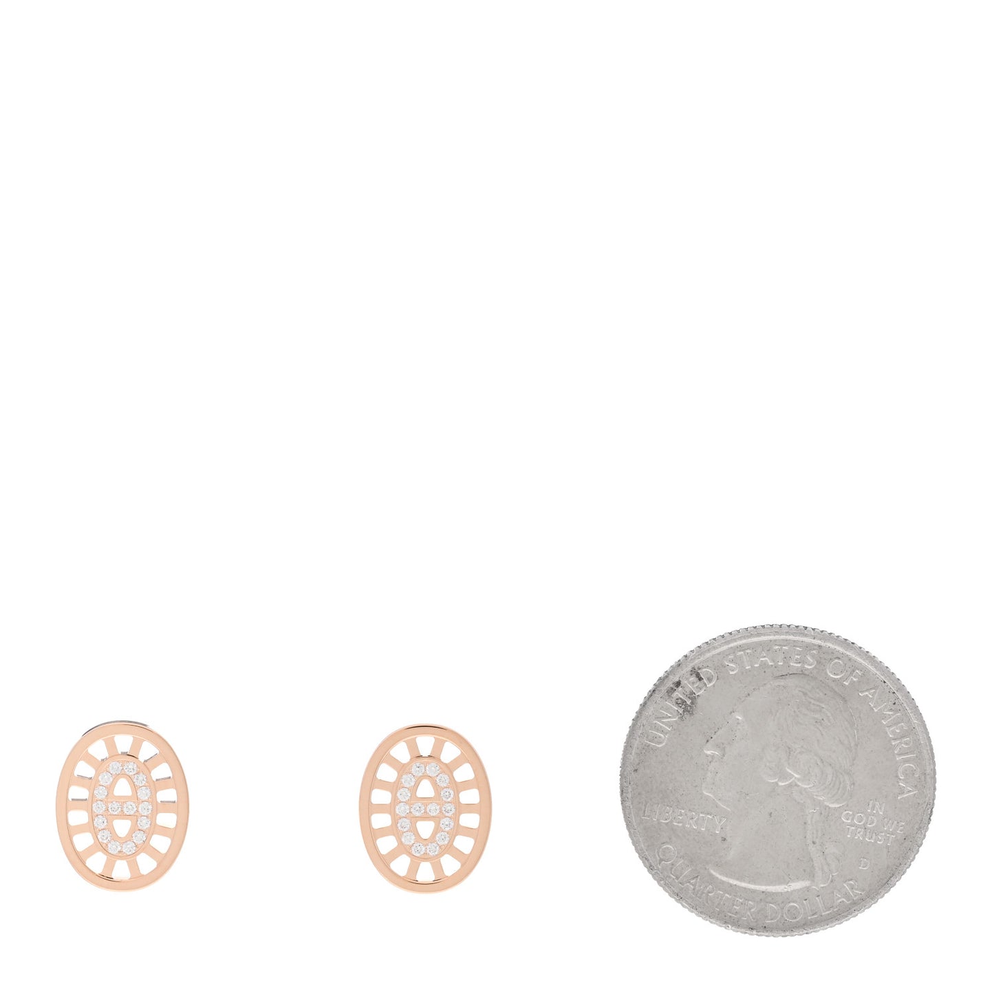 18K Rose Gold Diamond Chaine d'Ancre Divine Stud Earrings