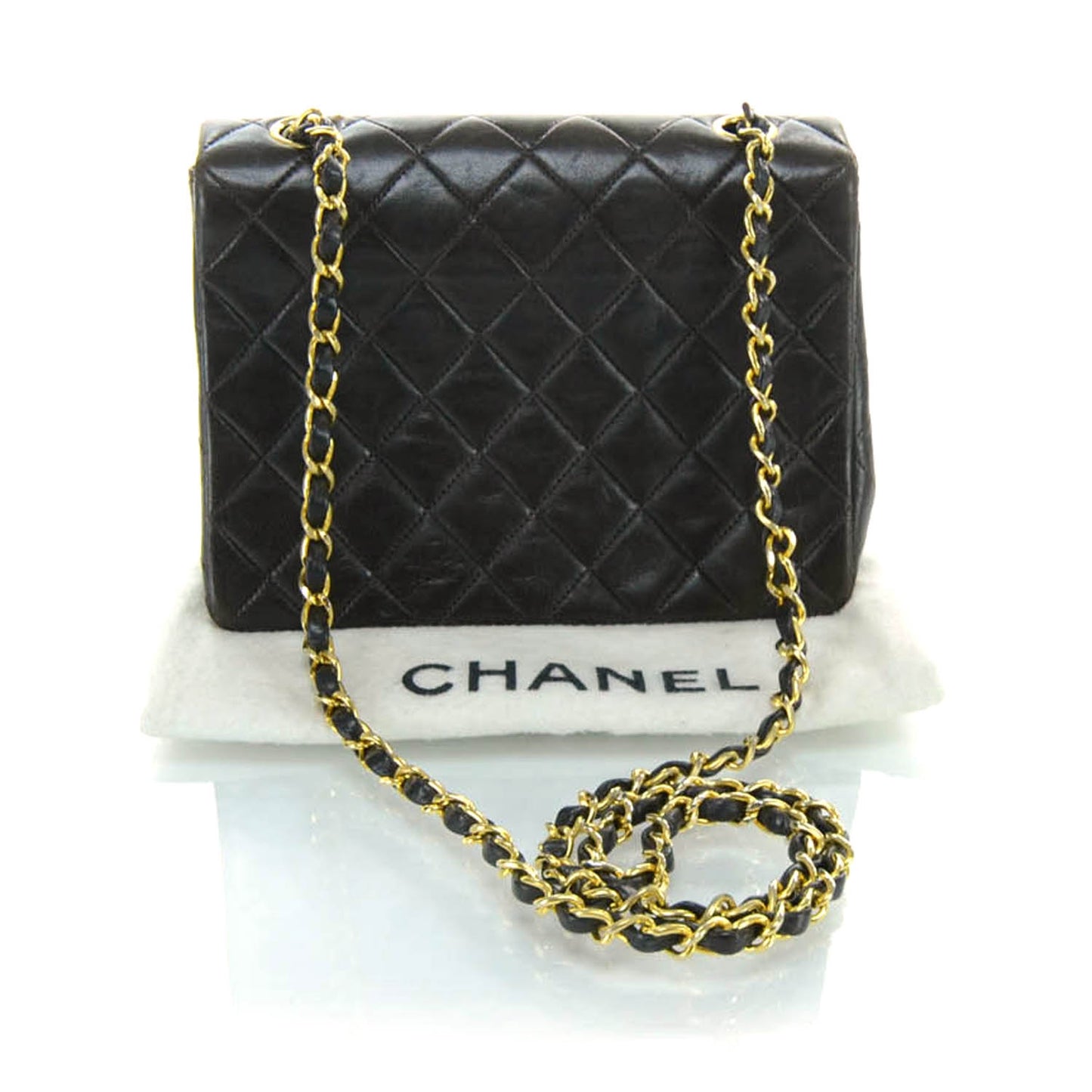 Lambskin Quilted Mini Flap Brown