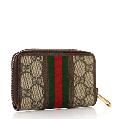 Gucci GG Supreme Web Ophidia Zip Around Card Case Brown 3 of 6