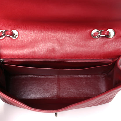 Chanel Caviar Quilted Jumbo Single Flap Dark Red 5 of 9
