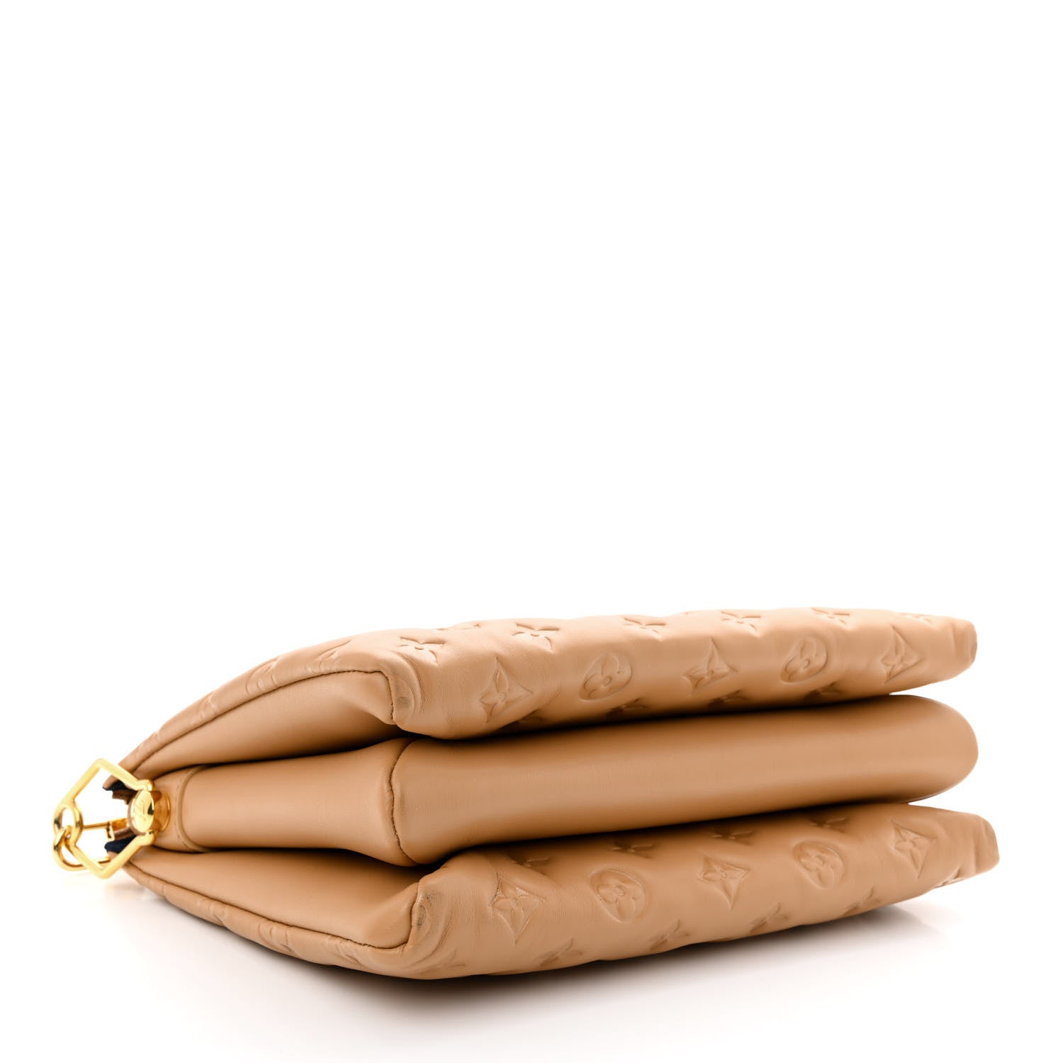 Louis Vuitton Lambskin Embossed Monogram Coussin PM Camel 4 of 11