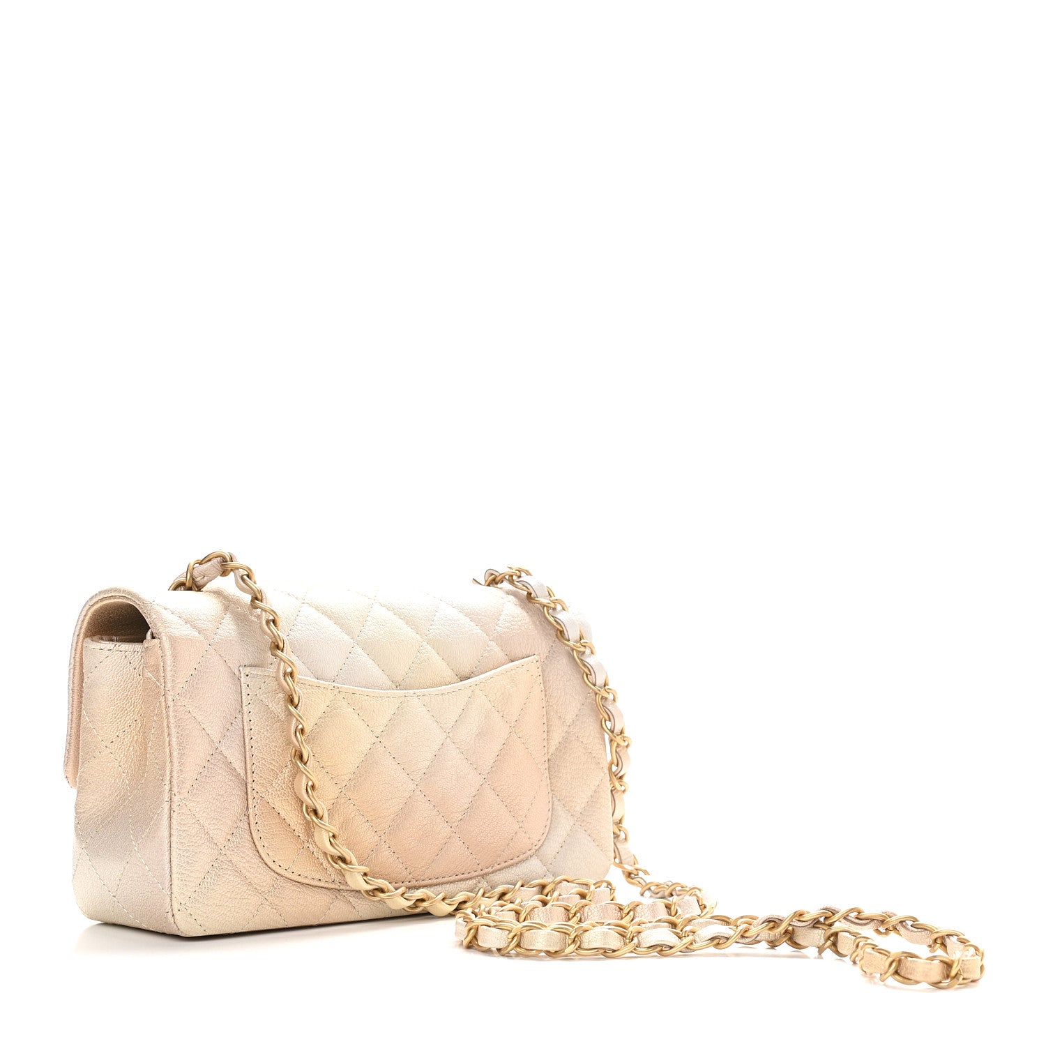 Chanel Metallic Goatskin Quilted Mini Rectangular Flap Gold 3 of 9