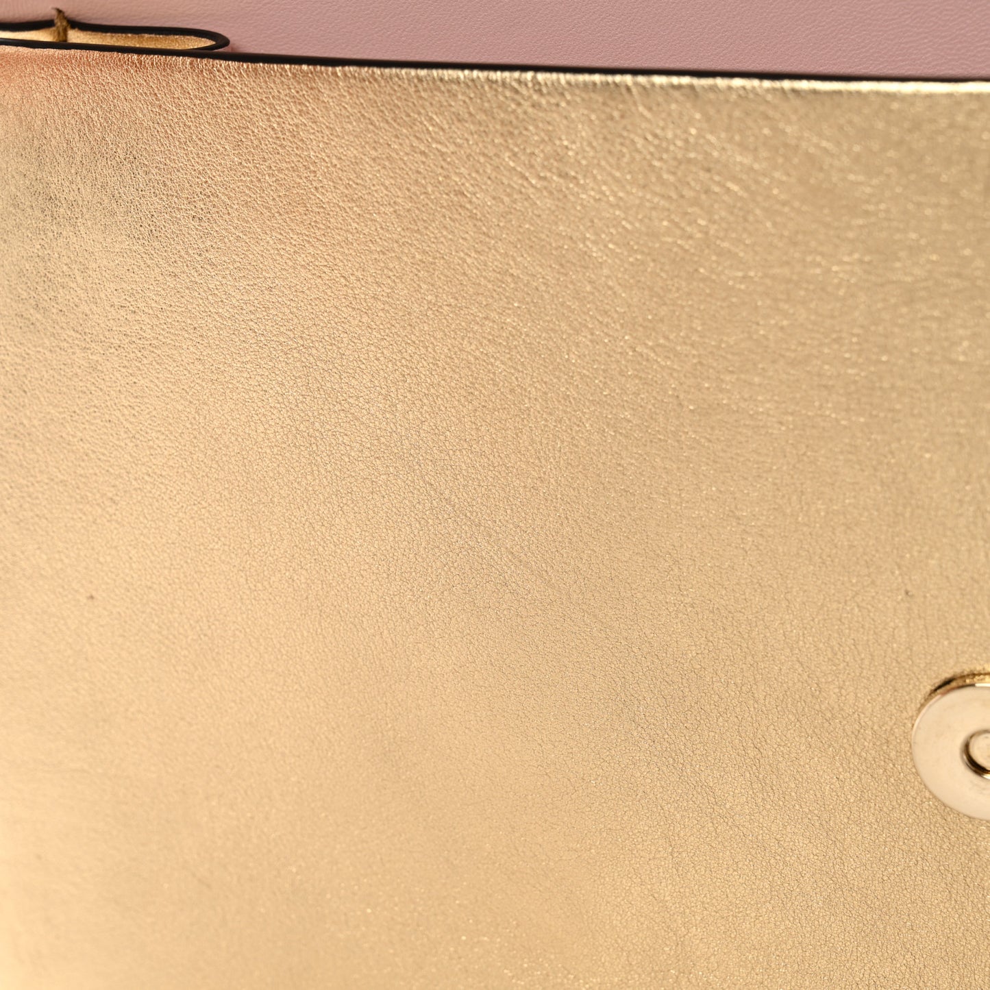 Metallic Calfskin Rockstud Side Slip Wristlet Clutch Gold