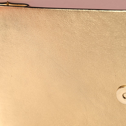 Valentino Garavani Metallic Calfskin Rockstud Side Slip Wristlet Clutch Gold 9 of 12
