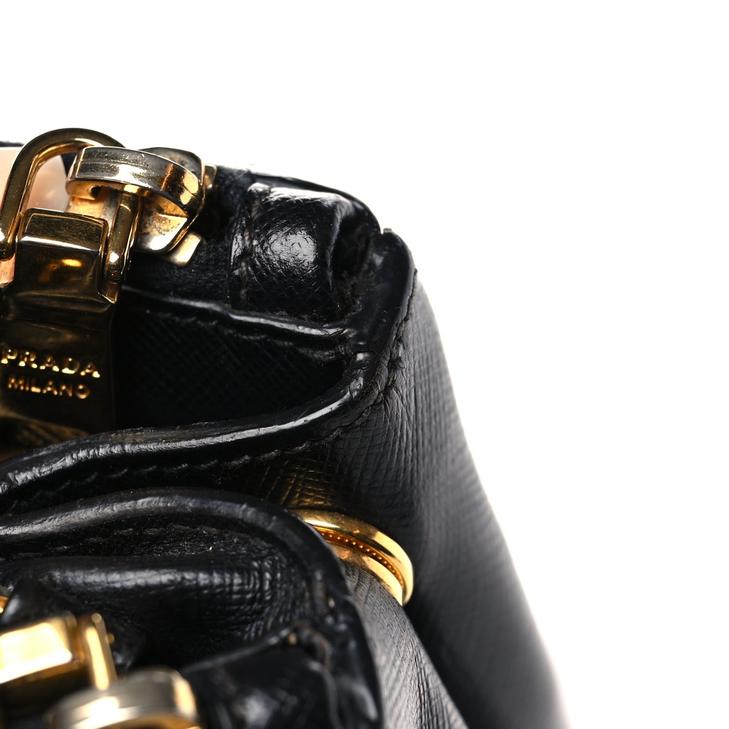 Saffiano Medium Galleria Double Zip Tote Black