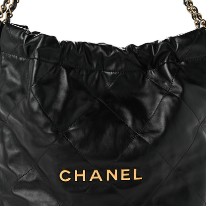 Chanel Shiny Calfskin Quilted Small Chanel 22  Black 9 of 11